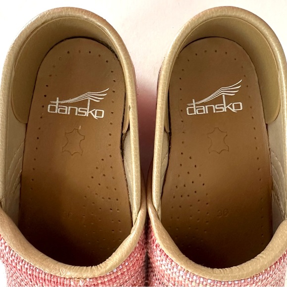 DANSKO PROFESSIONAL RED/PINK TEXTURED MULTICOLOR FABRIC CLOG Sz 6US/ 36EU - Picture 5 of 15